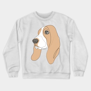 Basset Hound - one line drawing Crewneck Sweatshirt